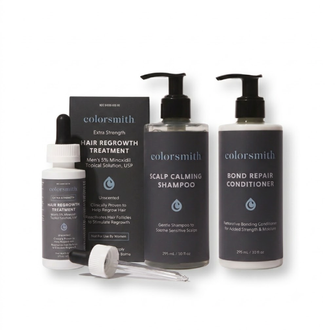 Minoxidil, Scalp Calming Shampoo, & Bond Repair Conditioner