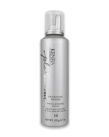 A volumizing mousse crafted to plump each strand of hair by up to 150% while adding fullness to achieve the appearance of thicker hair. Kenra Platinum Thickening Mousse uses an ultra-lightweight formulation that resists humidity for up to 48 hours.
Kenra Platinum Thickening Mousse plumps each strand of hair by up to 150 percent and adds fullness and body to achieve the appearance of thicker hair. This ultra-lightweight formulation resists humidity for up to 48 hours.