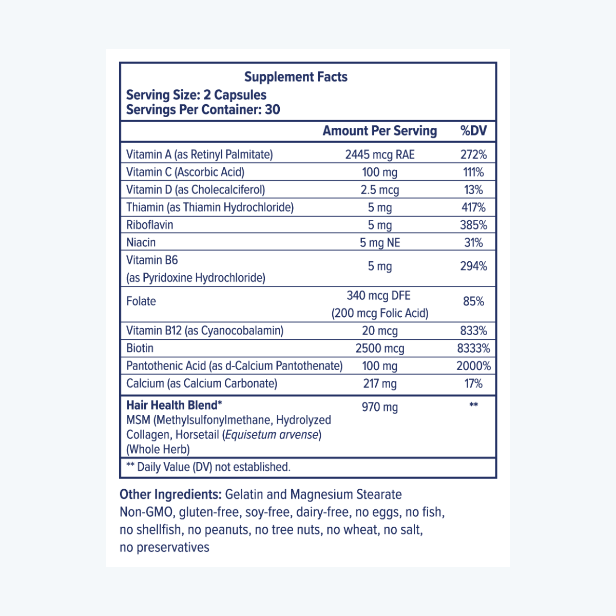 Biotin Hair Multivitamins