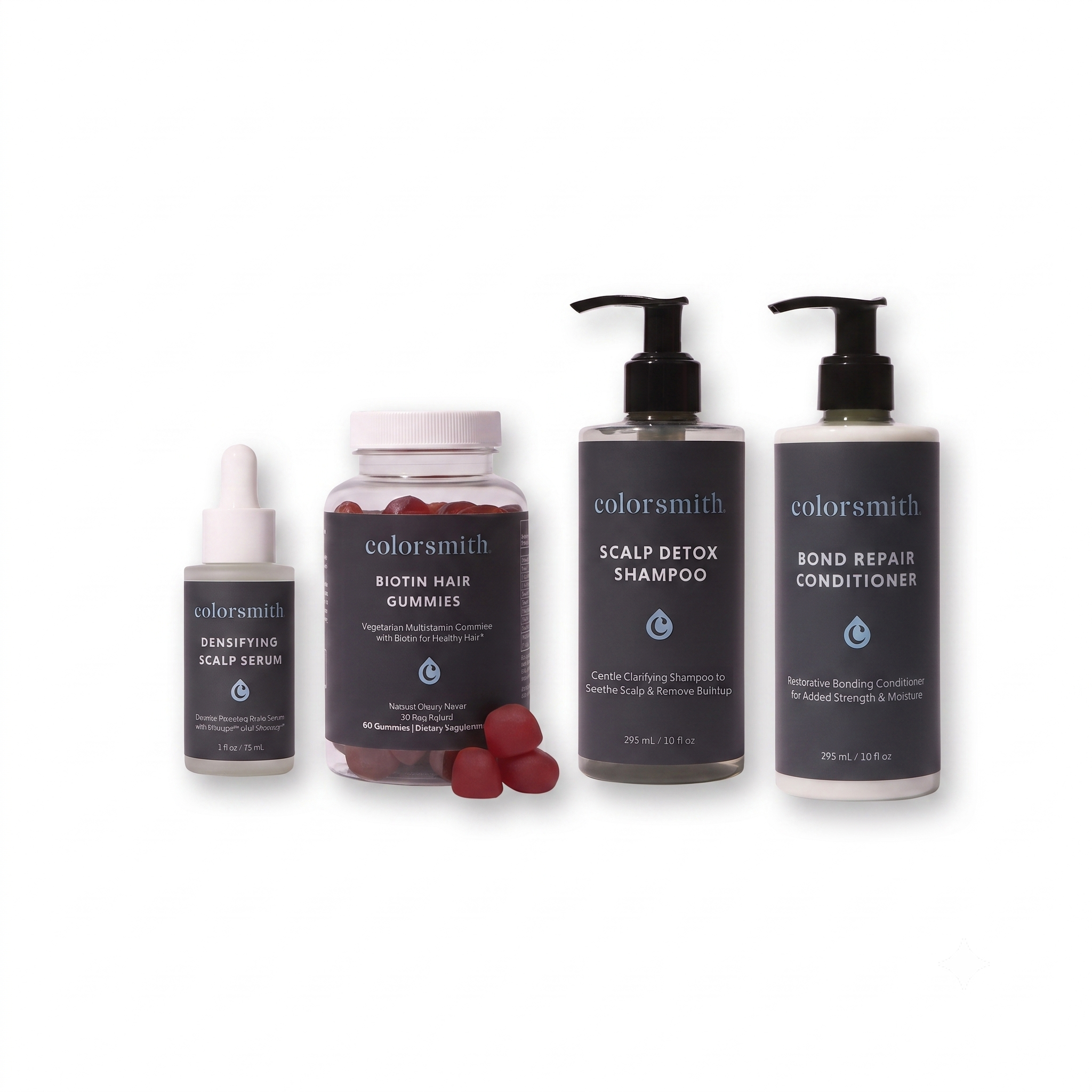 Densifying Serum, Hair Gummies, Scalp Detox Shampoo, & Bond Repair Conditioner