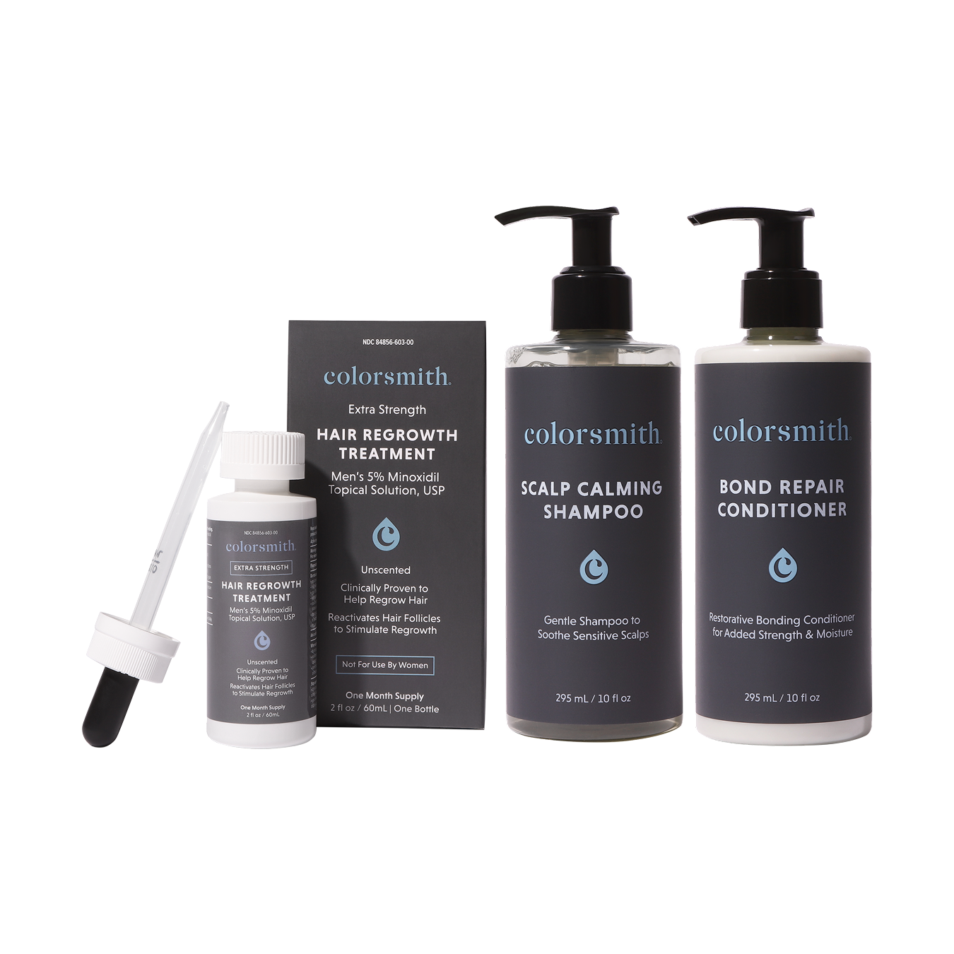 Minoxidil, Scalp Calming Shampoo, & Bond Repair Conditioner