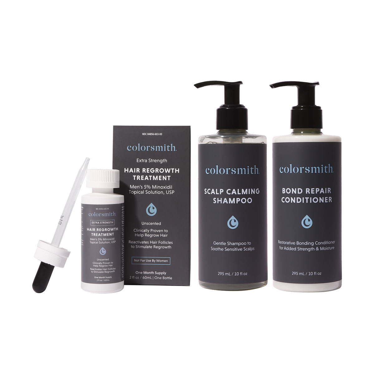 Minoxidil, Scalp Calming Shampoo, & Bond Repair Conditioner